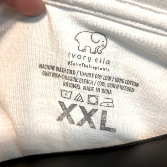 IVORY ELLA 🐘 WHITE 100% COTTON LONG SLEEVE ELEPHANT TSHIRT Women’s XXL - Picture 6 of 6